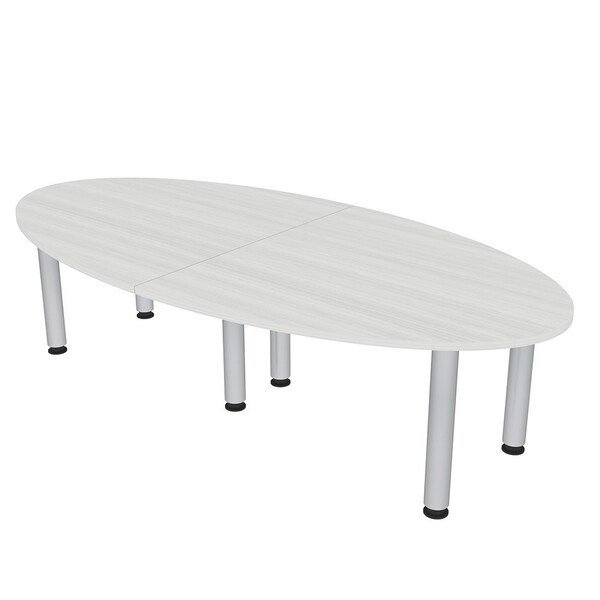 45 in W, 96 in L, 29 in H, Engineered Wood Top, White